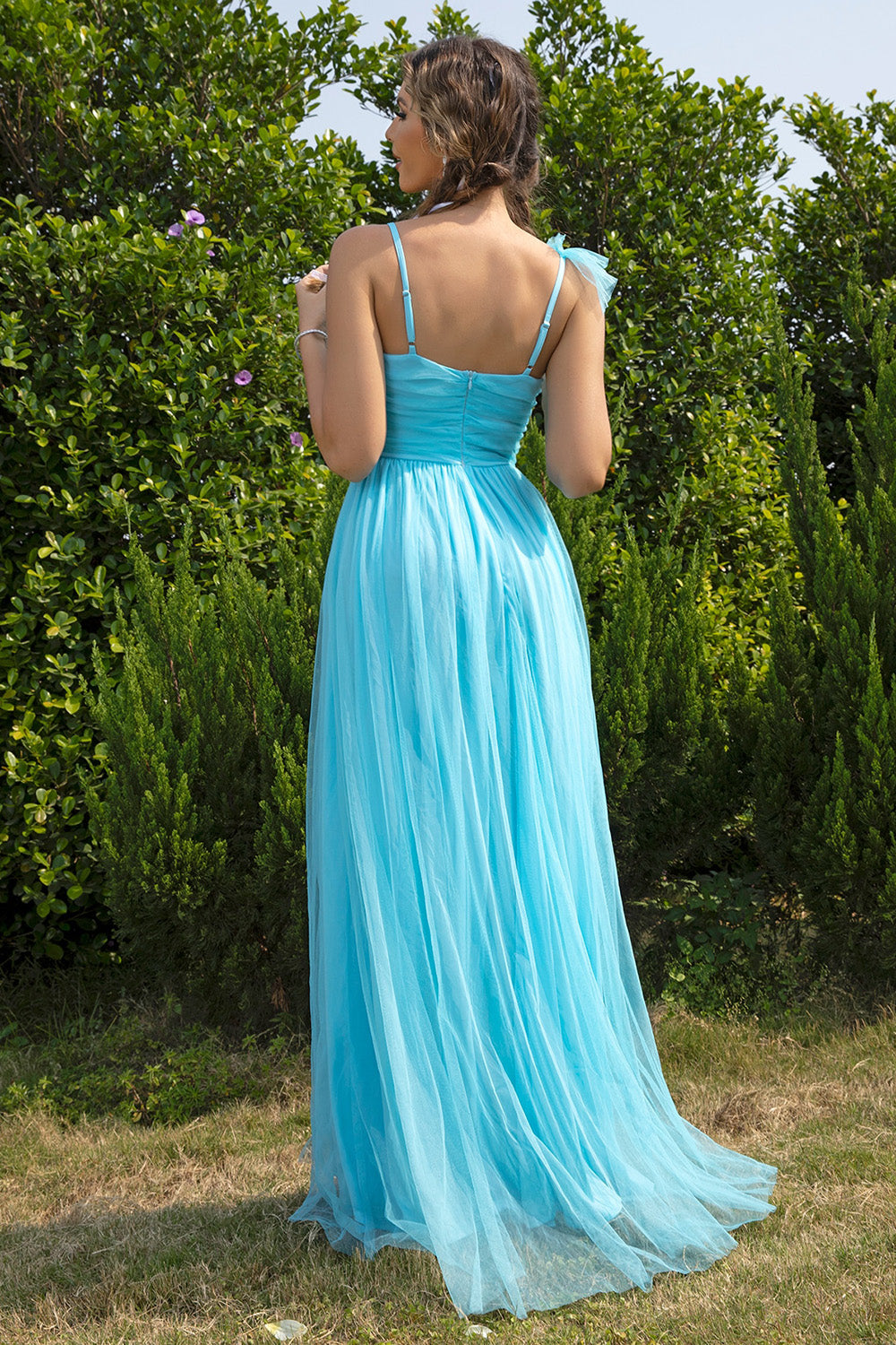 Asymmetrical Ruched Slit Dress - Image 2