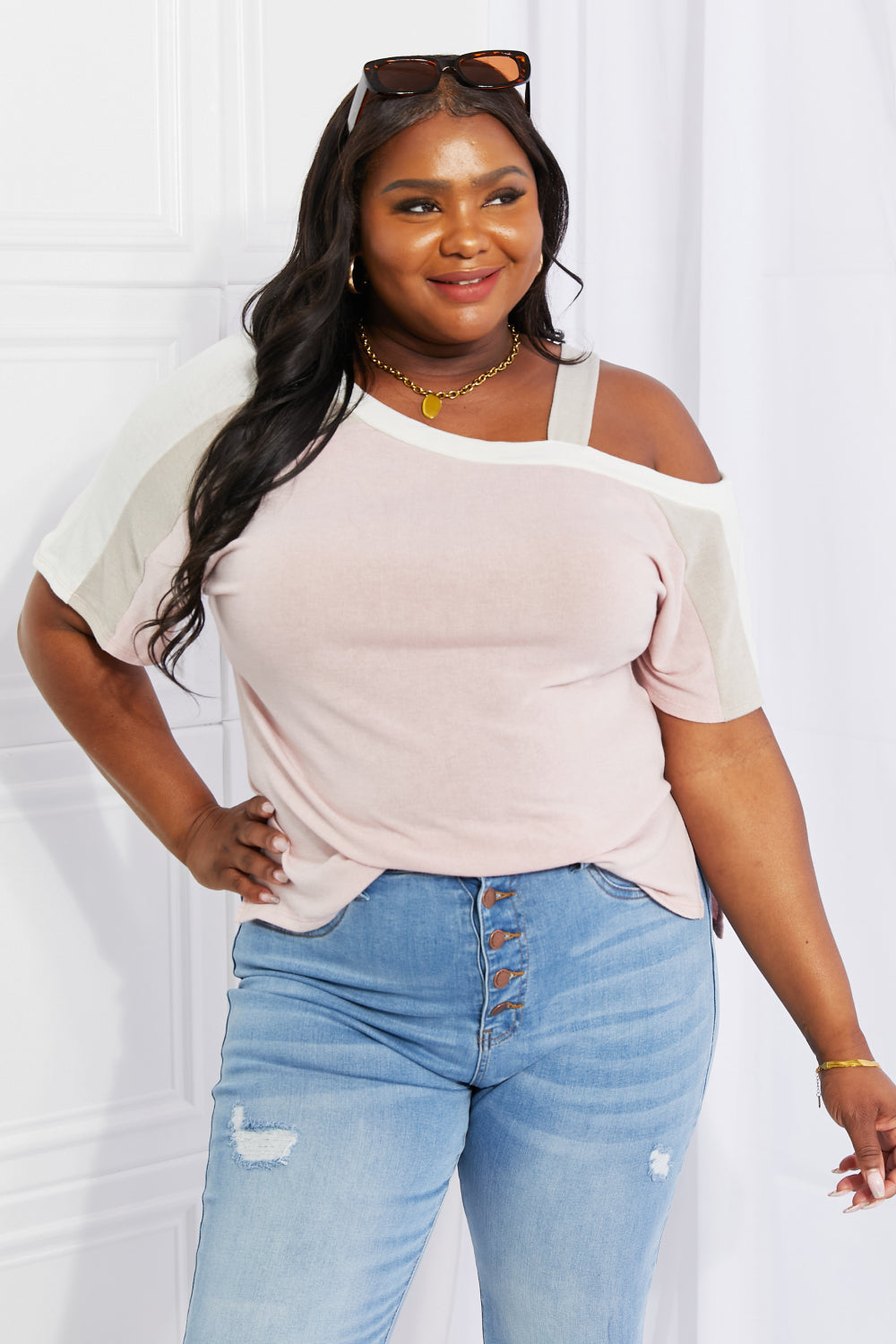 Andree by Unit Full Size Something Simple Cold Shoulder Tee - Image 6