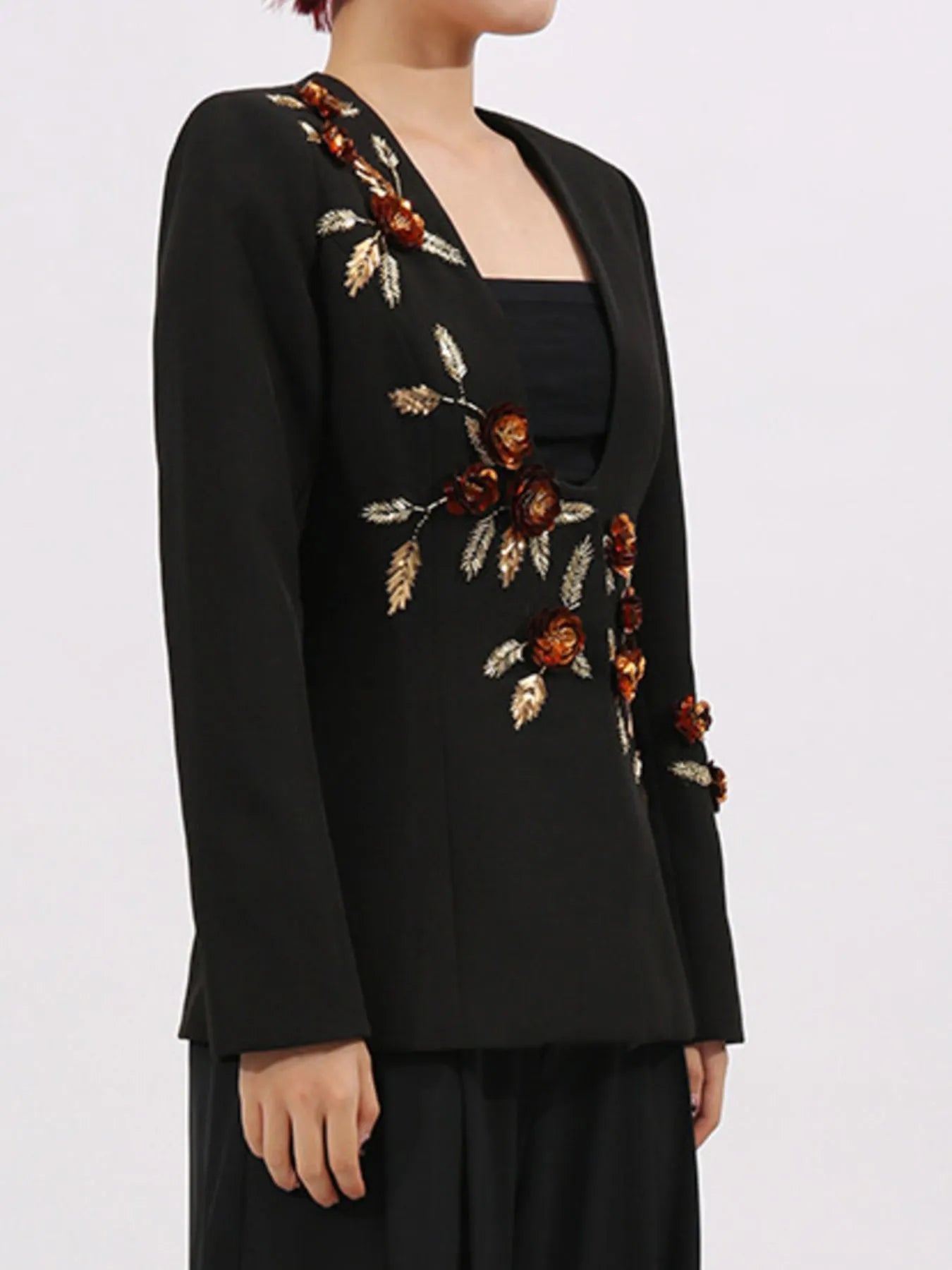 Embroidered Long Sleeve Blazer - Image 7