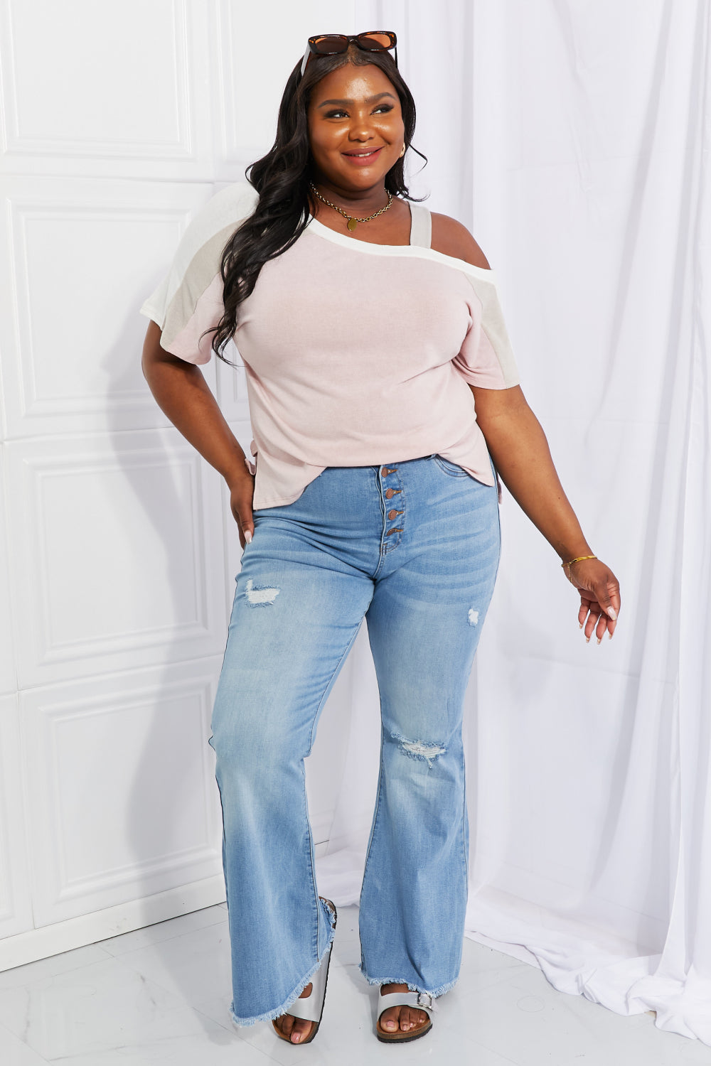 Andree by Unit Full Size Something Simple Cold Shoulder Tee - Image 11