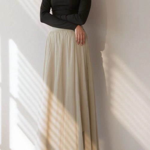 High-Waisted Midi Skirt