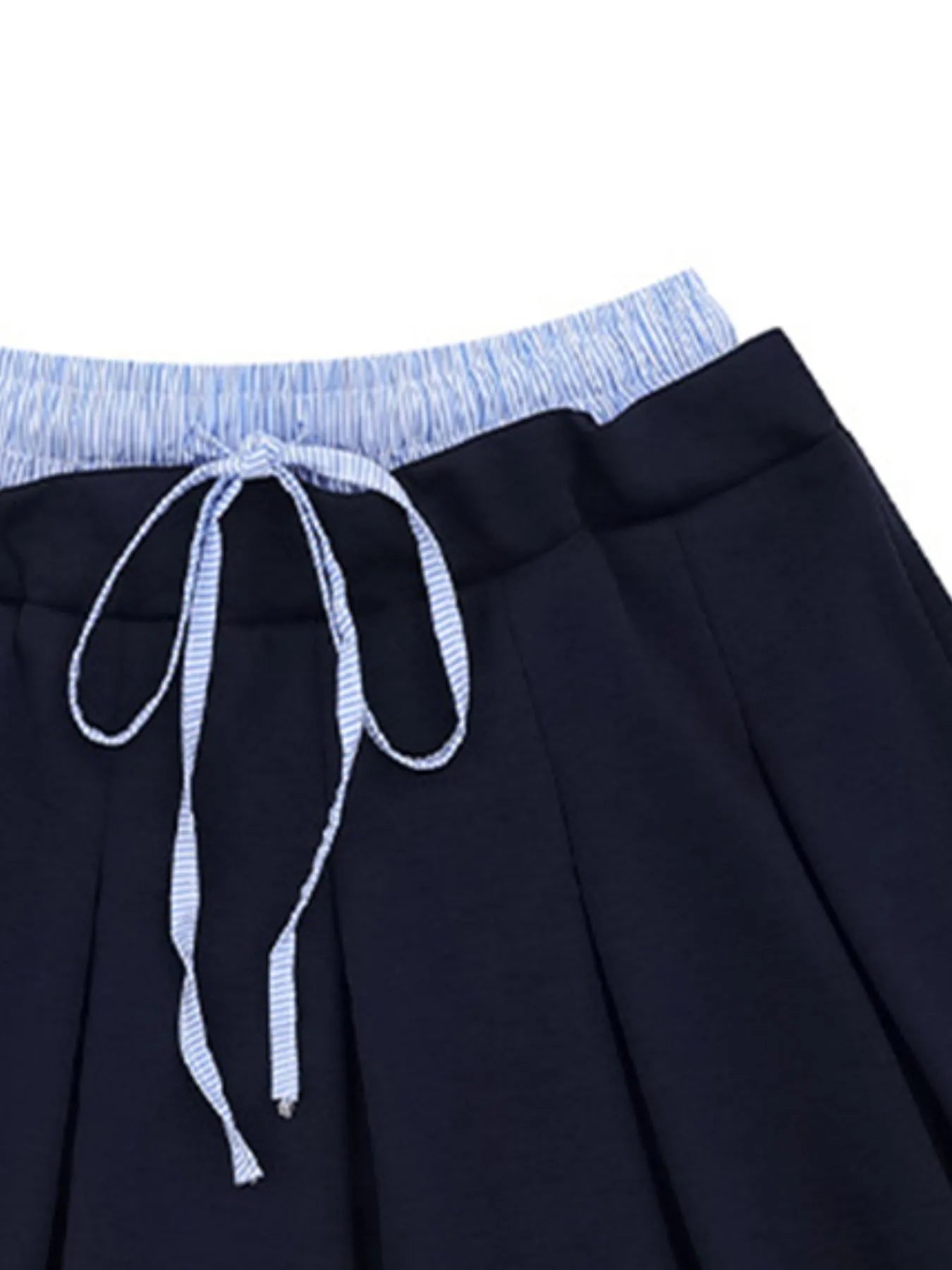 Drawstring Pleated Mini Skirt - Image 9