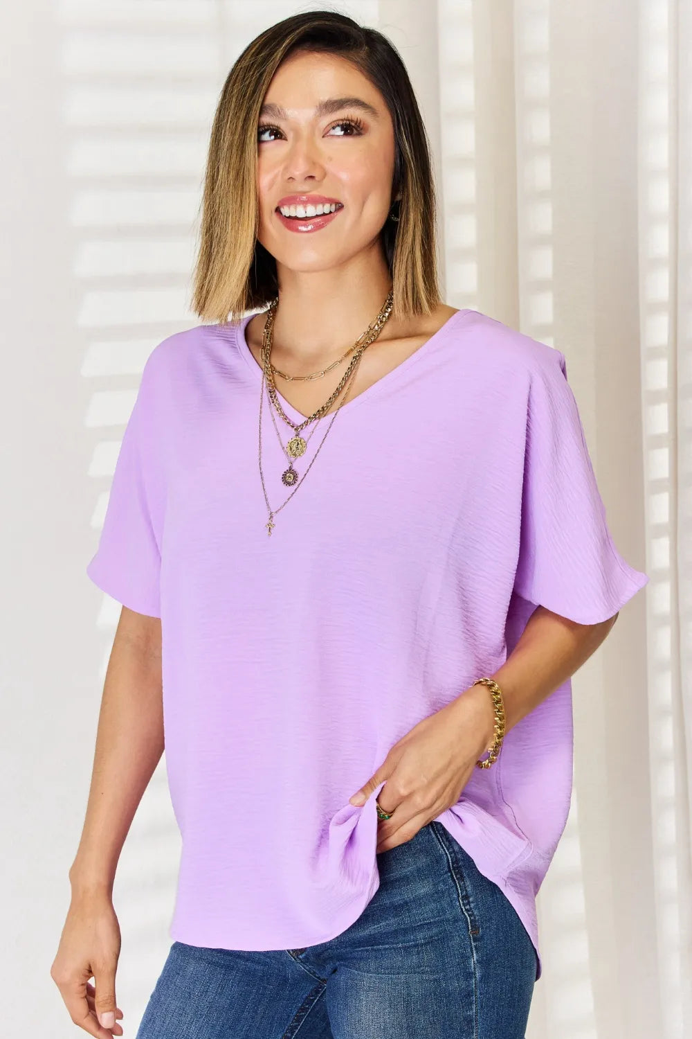 Zenana Texture Short Sleeve T-Shirt - Image 2