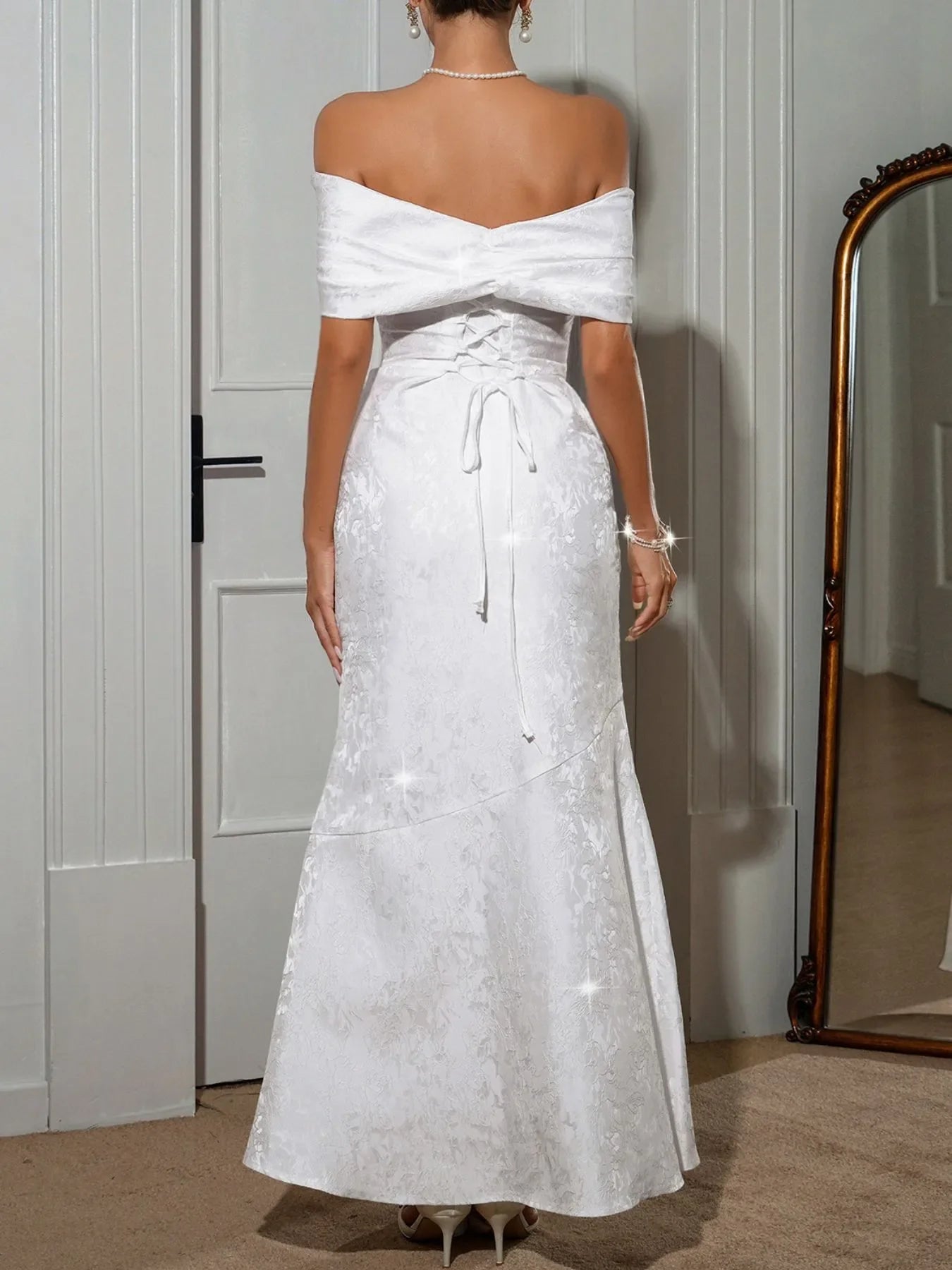 Bow Off-Shoulder Maxi Dress - Image 6