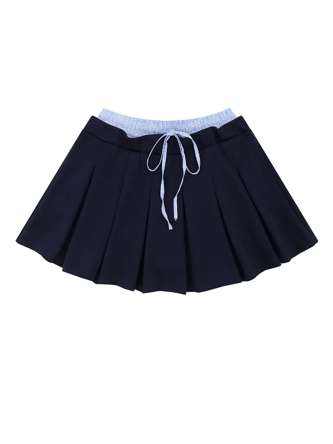 Drawstring Pleated Mini Skirt - Image 7